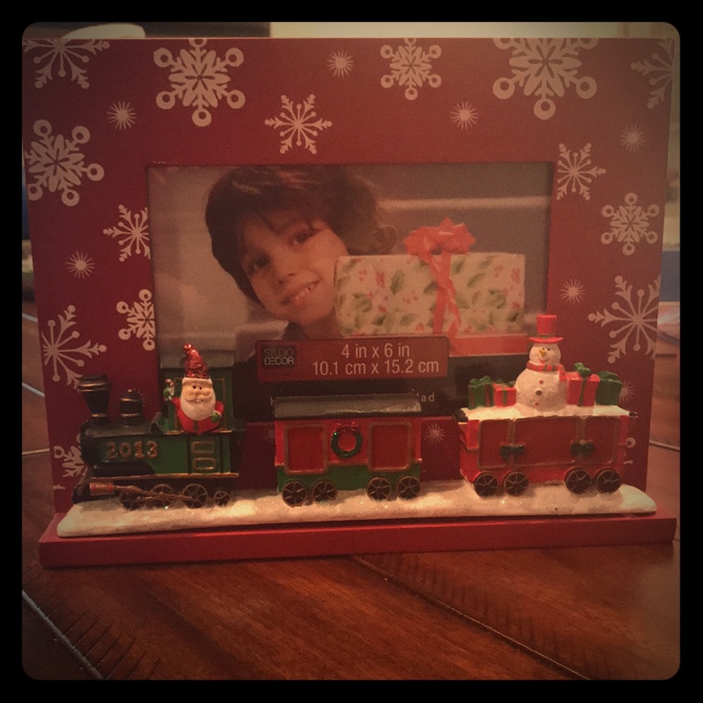 Train holiday frame
